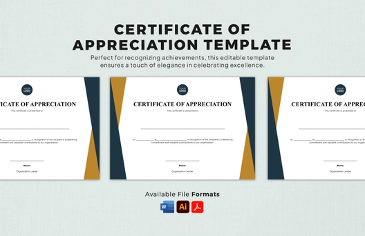 Printable Certificate of Appreciation Template