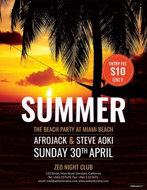Summer Beach Flyer Template