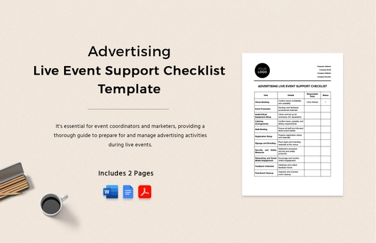 Advertising Live Event Support Checklist Template