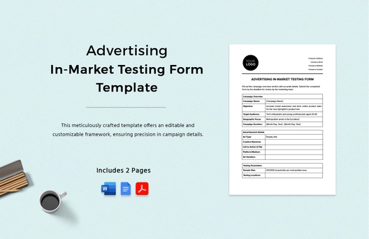 Advertising In-Market Testing Form Template