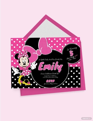 Special Minnie Mouse Birthday Invitation Template