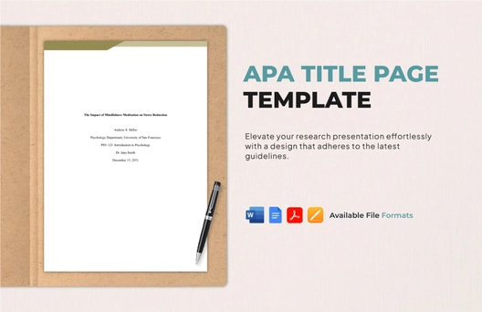 APA Title Page Template
