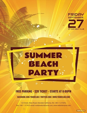 Summer Beach Party Flyer Template