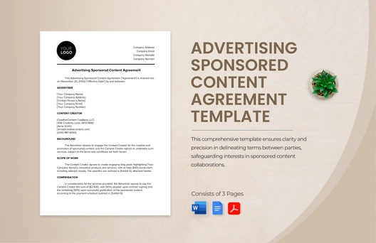 Advertising Sponsored Content Agreement Template
