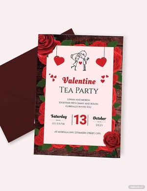 Valentine Tea Party Invitation Template