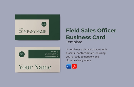 Field Sales Officer Business Card Template