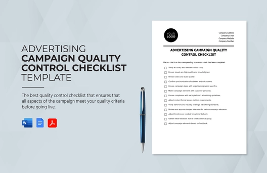 Advertising Campaign Quality Control Checklist Template