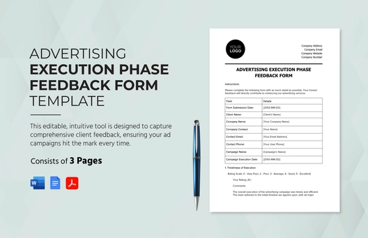 Advertising Execution Phase Feedback Form Template