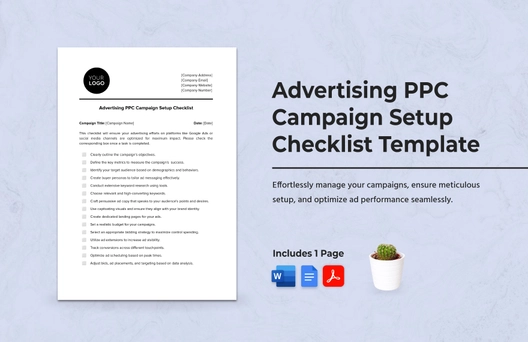 Advertising PPC Campaign Setup Checklist Template