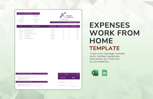 Expenses Work from Home Template