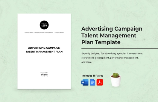 Advertising Campaign Talent Management Plan Template