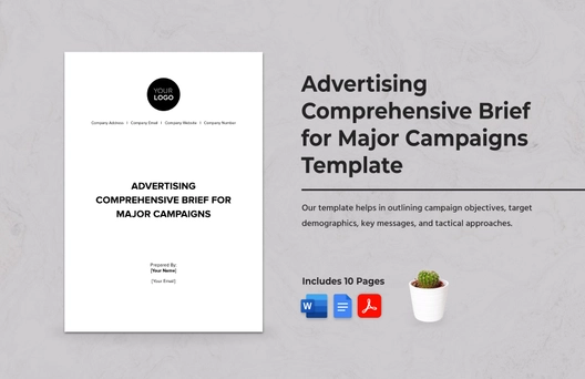 Advertising Comprehensive Brief for Major Campaigns Template