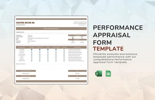Performance Appraisal Form Template