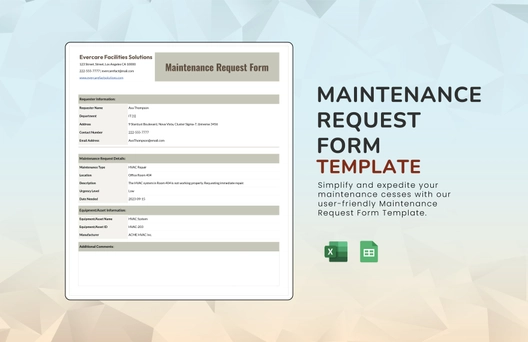 Maintenance Request Form Template
