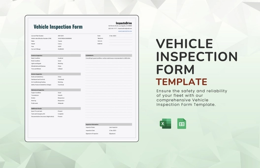 Vehicle Inspection Form Template