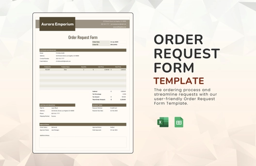 Order Request Form Template