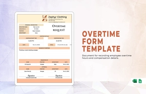 Overtime Form Template