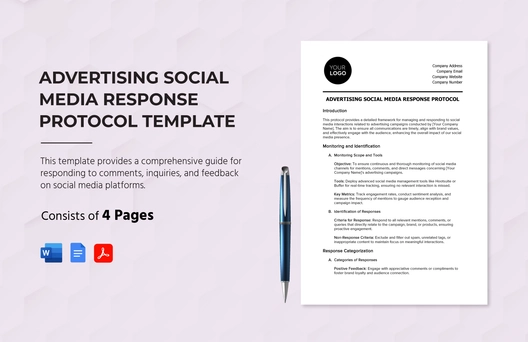 Advertising Social Media Response Protocol Template