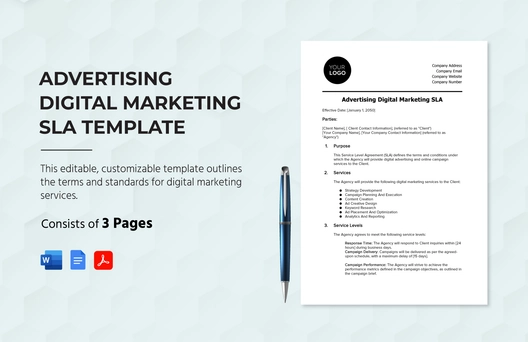 Advertising Digital Marketing SLA Template