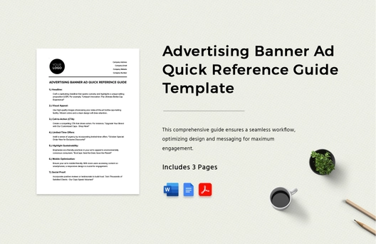 Advertising Banner Ad Quick Reference Guide Template