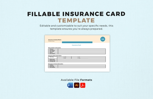 Fillable Insurance Card Template