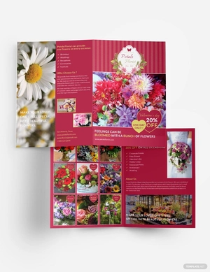 Flower Shop Bi-Fold Brochure Template