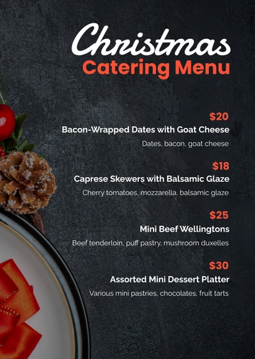 Free Christmas Catering Menu Template to Edit Online