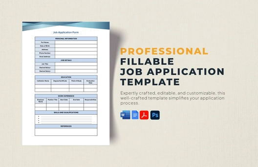 Fillable Job Application Template