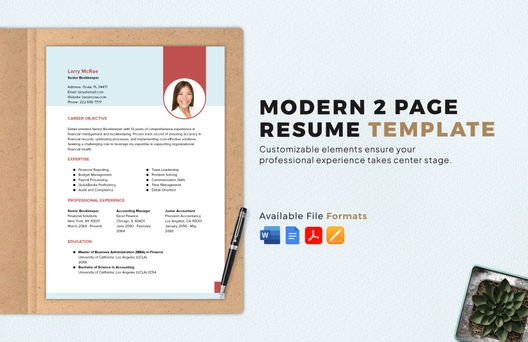Modern 2 Page Resume Template