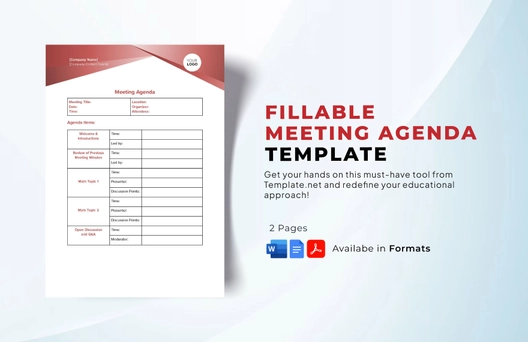 Fillable Meeting Agenda Template Fillable Meeting Agenda Template