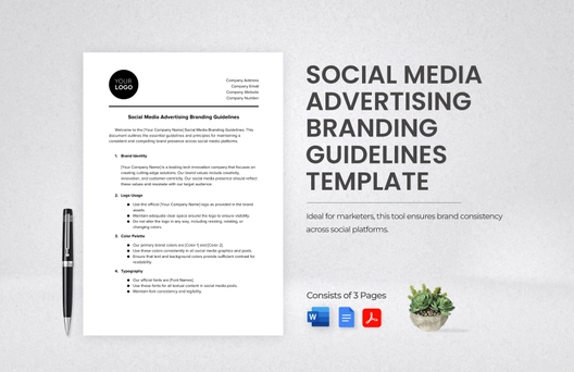 Social Media Advertising Branding Guidelines Template