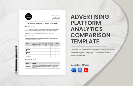 Advertising Platform Analytics Comparison Template