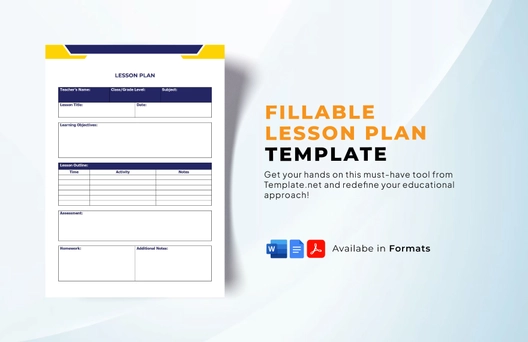 Fillable Lesson Plan Template