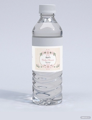 Floral Baby Shower Bottle Label Template