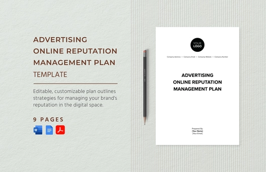 Advertising Online Reputation Management Plan Template
