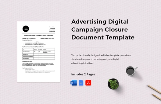 Advertising Digital Campaign Closure Document Template