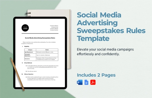 Social Media Advertising Sweepstakes Rules Template