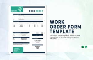 Work Order Form Template