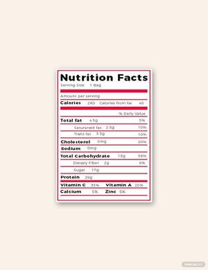 Nutrition Facts Label Template Nutrition Facts Label Template