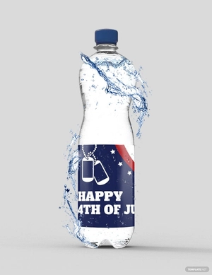 Patriotic America Water Bottle Label Template