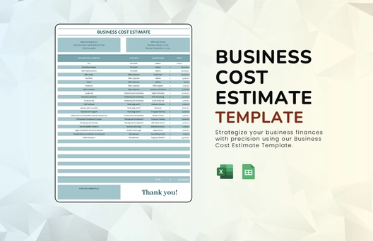 Business Cost Estimate Template