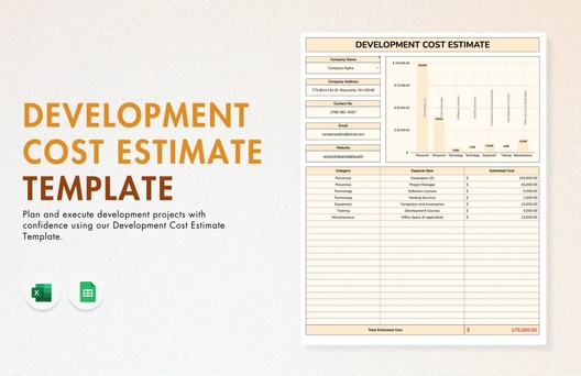 Development Cost Estimate Template