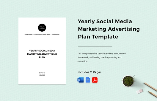 Yearly Social Media Marketing Advertising Plan Template