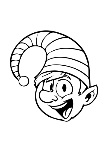 Free Christmas Elf Face Drawing Template to Edit Online