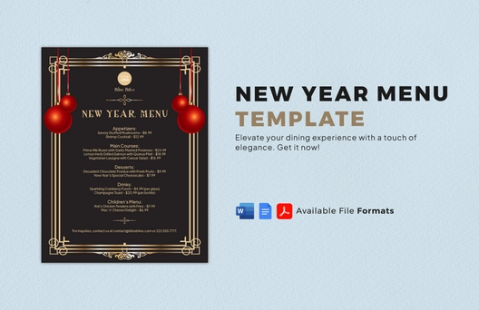 New Year Menu Template