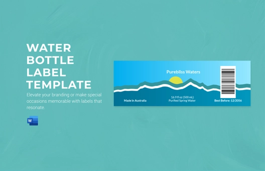 Water Bottle Label Template