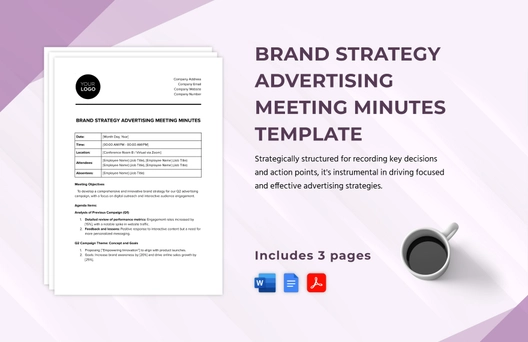 Brand Strategy Advertising Meeting Minutes Template
