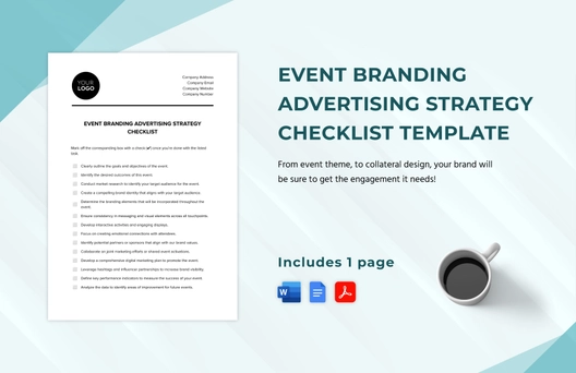 Event Branding Advertising Strategy Checklist Template