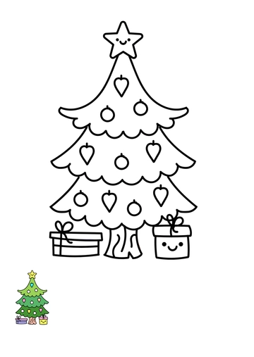 Free Christmas Tree Coloring Page Template to Edit Online