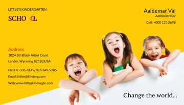 Free Kindergarten Business Card Template to Edit Online